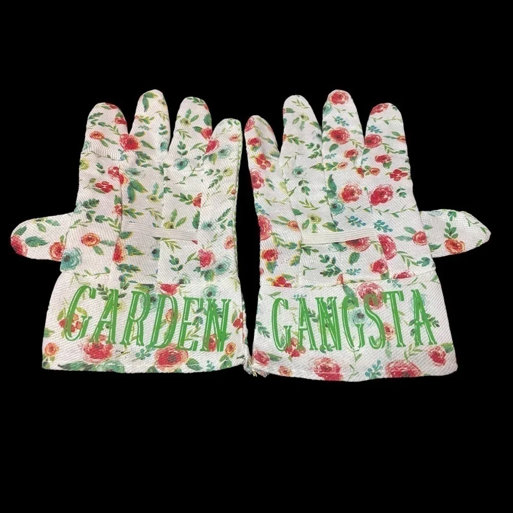 Garden Gangsta Floral Safety Yard Work garden Gloves funny breathable